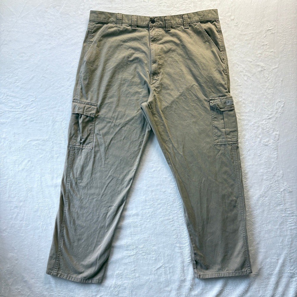 Wrangler Cargo Pants Men‎ Sz 44 x 32 Beige Relaxed Fit Utility Workwear Casual